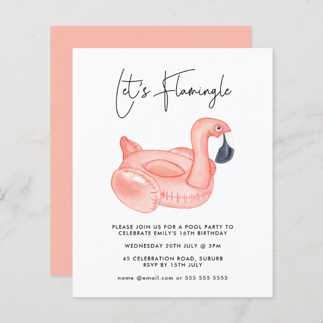 Lámina Fiesta de grupo de presupuesto vamos a celebrar cu (Anverso / Reverso)