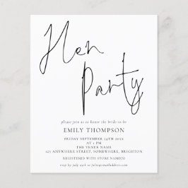 Lámina Fiesta de Hen Blanco Negro con guión elegante de p