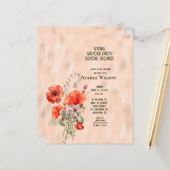 Lámina FIESTA de Jardín de Presupuestos Ducha de Novias (Anverso/Reverso In Situ)