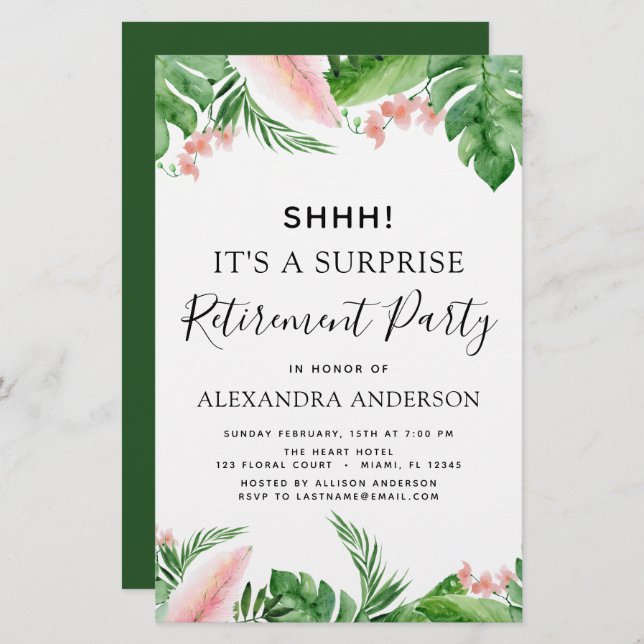 Lámina Fiesta de Jubilación de Sorpresa Presupuestaria Tr (Anverso / Reverso)