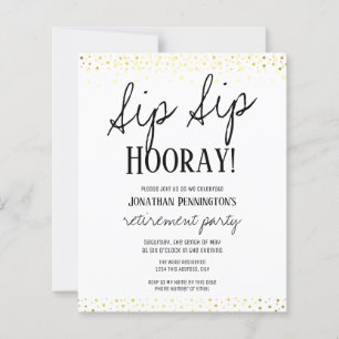 Lámina Fiesta de Jubilación Elegante de Oro Sip Sip Hoora