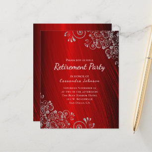 Lámina Fiesta de Jubilación Presupuestaria Invitación Roj