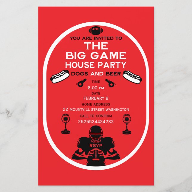 Lámina Fiesta De La Casa De Fútbol Y Hotdog (Anverso)