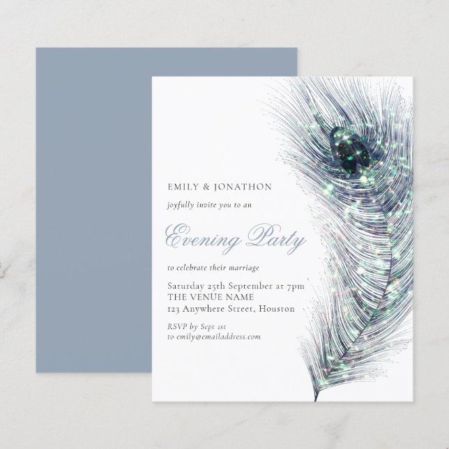 Lámina FIESTA de la noche del Boda de la pluma de Peacock (Anverso / Reverso)