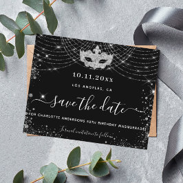 Lámina Fiesta de máscaras de presupuesto plata negra salv