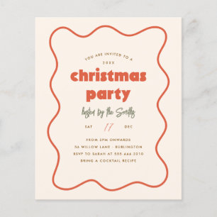 Lámina Fiesta de Navidad con Marco Ondulado Retro Económi