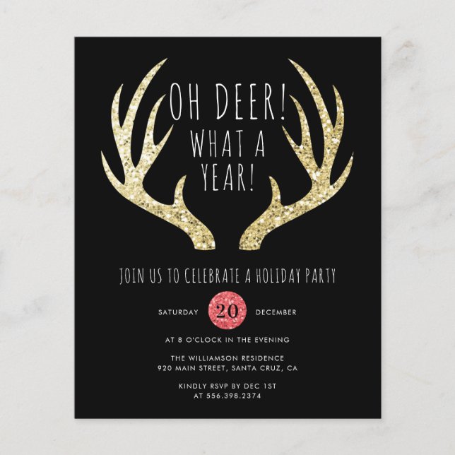 Lámina Fiesta de Navidades de Budget Oh Deer What A Year (Anverso)