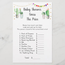 Lámina Fiesta De Oro Cactus Adivina El Juego De Los Preci