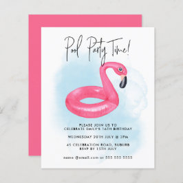 Lámina Fiesta de piscina de verano Flamingo rosa