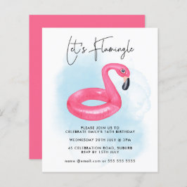 Lámina Fiesta de piscina de verano Flamingo rosa adolesce