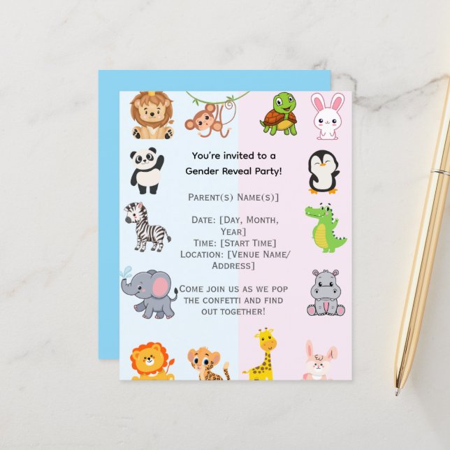 Lámina Fiesta de Revelación de Género (Anverso/Reverso In Situ)