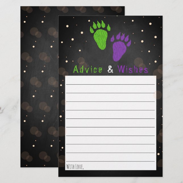 Lámina Fiesta de revelación de género en Halloween, peque (Anverso / Reverso)