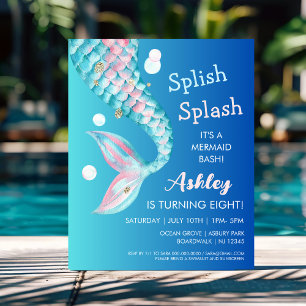 Lámina Fiesta de Sirenas   Invitación de cumpleaños