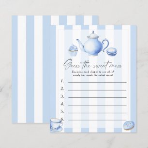 Lámina Fiesta de té azul Ducha bebé Adivina el lío dulce