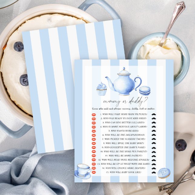 Lámina Fiesta de té azul - juego de baby shower de mamá o (Subido por el creador)