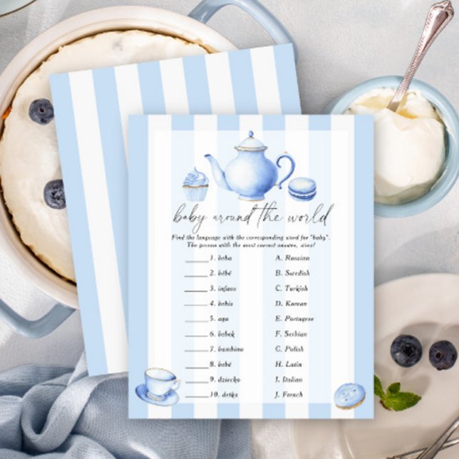 Lámina Fiesta de té azul - juego de bebé alrededor del mu (Subido por el creador)