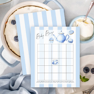 Lámina Fiesta de té azul - juego de bingo bebé