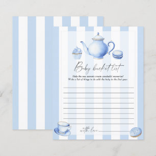 Lámina Fiesta de té azul - juego de lista de cubo de bebé