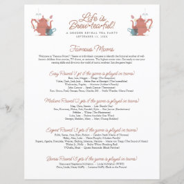 Lámina Fiesta de té de Baby Shower Cute Minimalista Boho 