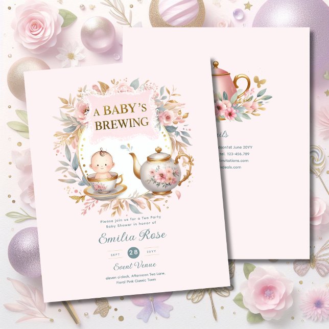 Lámina Fiesta de té de la Invitación Baby Shower para la  (Subido por el creador)