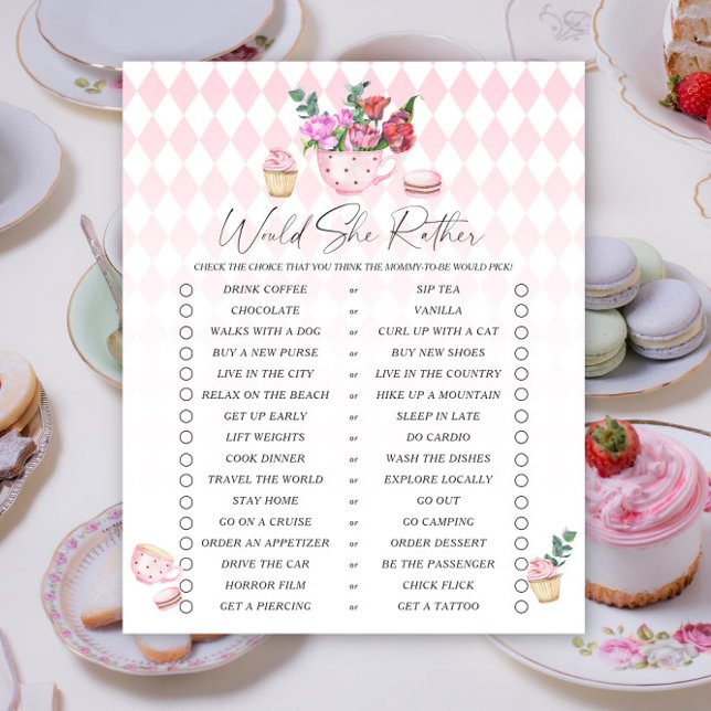 Lámina Fiesta de té ducha bebé preferiría jugar (Subido por el creador)
