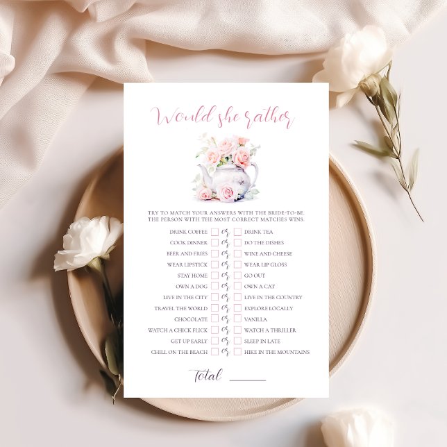 Lámina Fiesta De Té Ducha De Novias Prefiere Jugar (Subido por el creador)