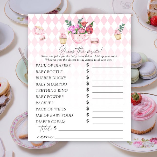 Lámina Fiesta de té floral - Adivinen el precio Juego (Subido por el creador)