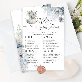 Lámina Fiesta de té floral azul qué hay en tu juego de te