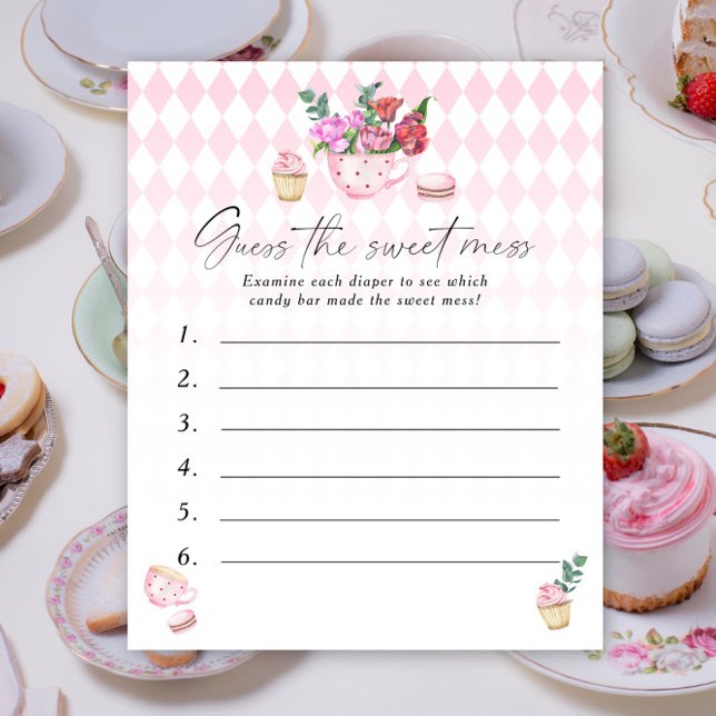 Lámina Fiesta de té floral Ducha bebé Adivina el dulce lí (Subido por el creador)