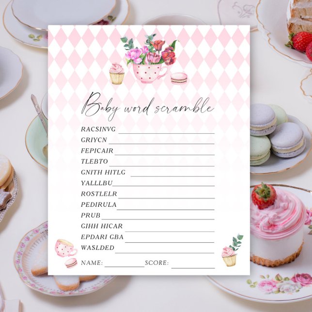 Lámina Fiesta de té - juego de ducha para bebé de Word sc (Subido por el creador)