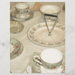 Lámina Fiesta de té vintage, juego de té de porcelana sha