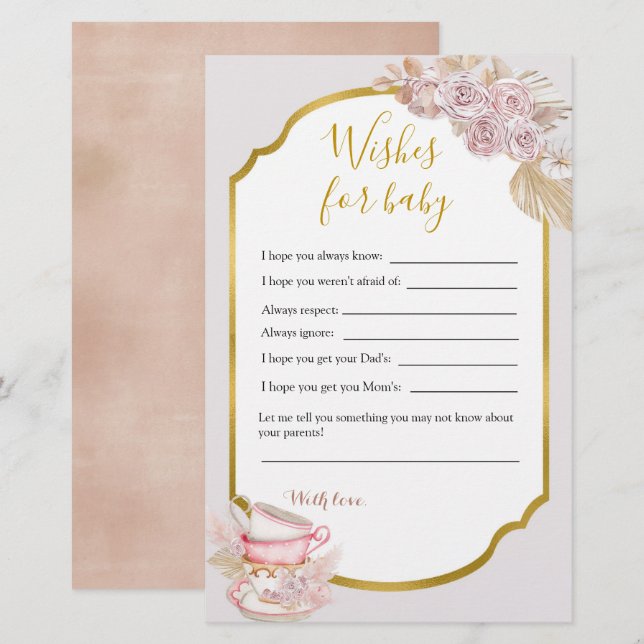 Lámina Fiesta De Té Vintage Para El Bebé (Anverso / Reverso)