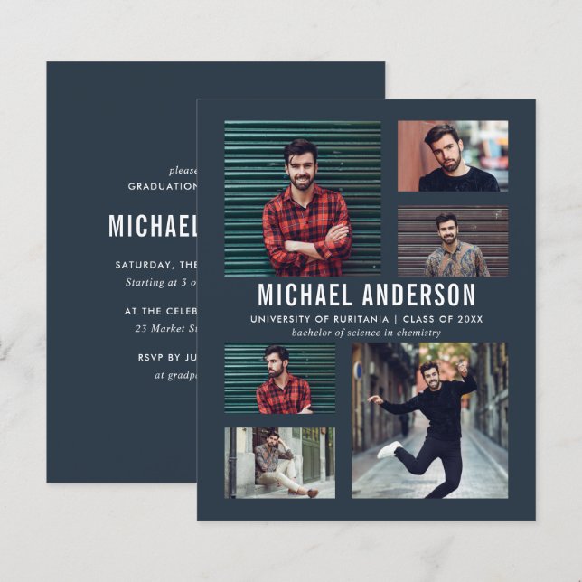 Lámina Fiesta del Grado de Chalkboard Fotográfico (Anverso / Reverso)