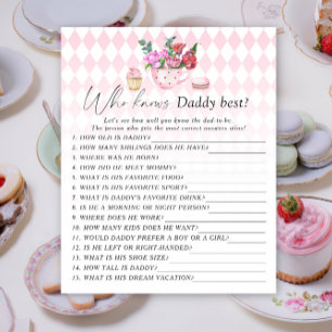 Lámina Fiesta del té - Quién conoce mejor a papá