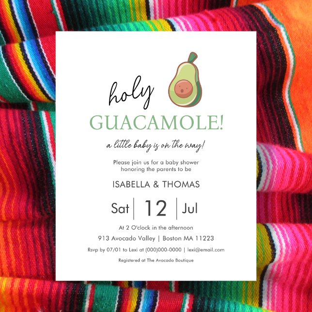 Lámina Fiesta | Invitación a Baby Shower de Holy Guacamol (Subido por el creador)