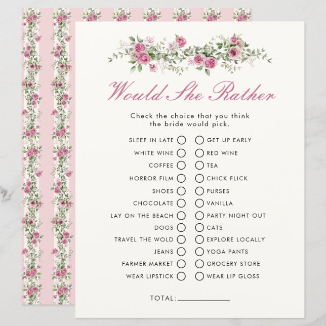 Lámina Fiesta Jardín Prefiere Un Juego De Ducha De Novias (Anverso / Reverso)