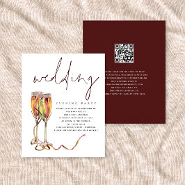 Lámina Fiesta nocturno de Boda de Champagne moderno con p