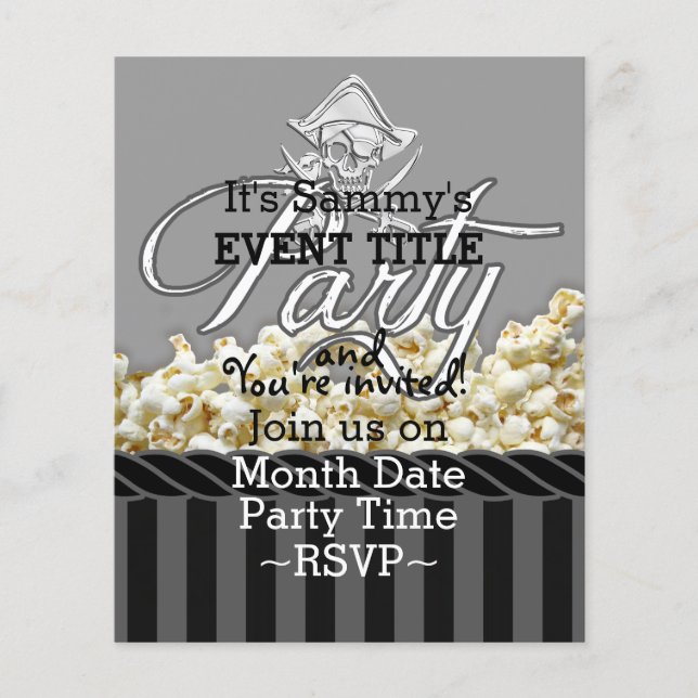 Lámina Fiesta pirata personalizado (Anverso)