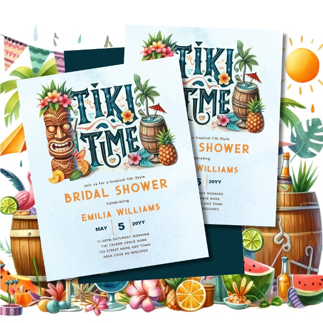 Lámina Fiesta tropical de Tiki Boda Luau Bridal Shower (Subido por el creador)