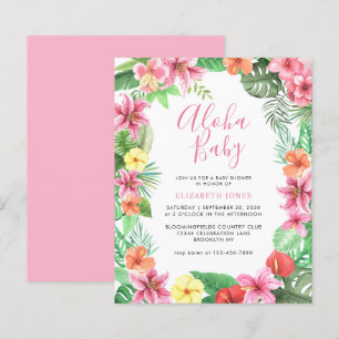 Lámina Fiesta Tropical Verano Rosa Aloha Baby Shower