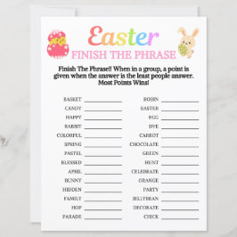 Lámina Fin de Pascua del juego de la frase