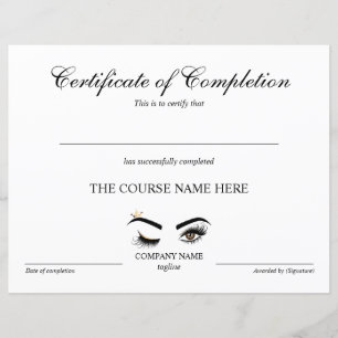 Lámina Finalización del curso de belleza visual Wink