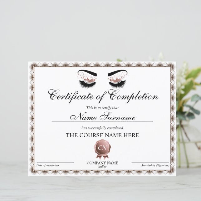 Lámina Finalización del curso de cierre de certificados d (Anverso de pie)