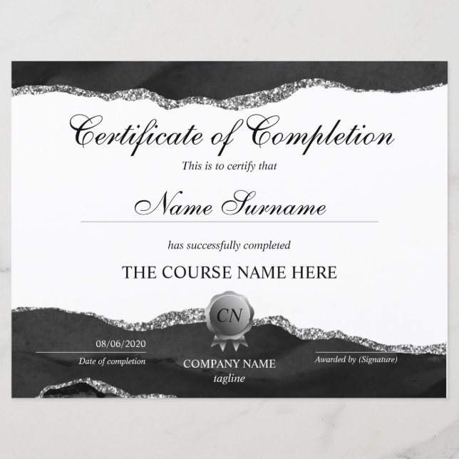 Lámina Finalización del curso de entrega de certificados  (Anverso)