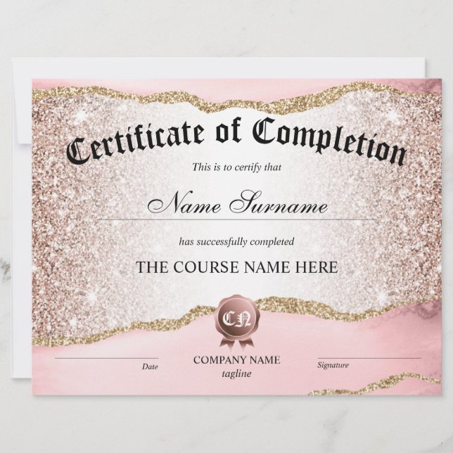 Lámina Finalización del curso de entrega de certificados  (Anverso)