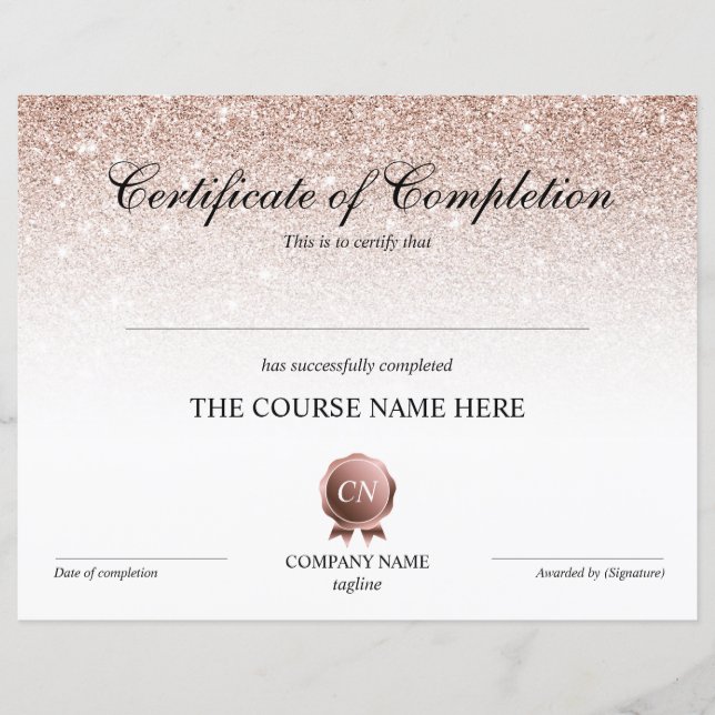 Lámina Finalización del curso de entrega de certificados  (Anverso)