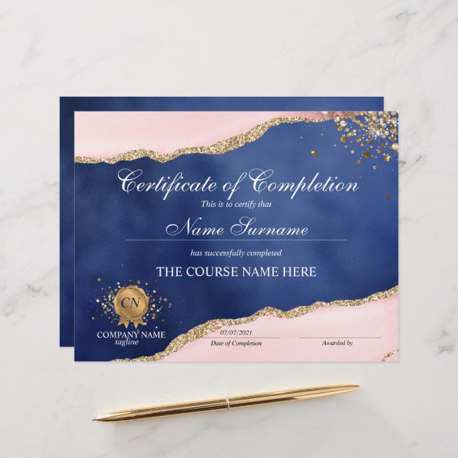 Lámina Finalización del curso de entrega de certificados  (Anverso/Reverso In Situ)