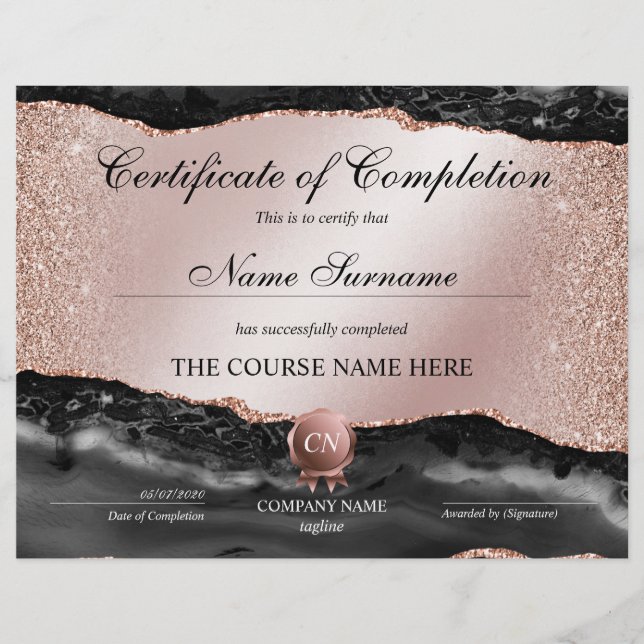 Lámina Finalización del curso de entrega de certificados  (Anverso)