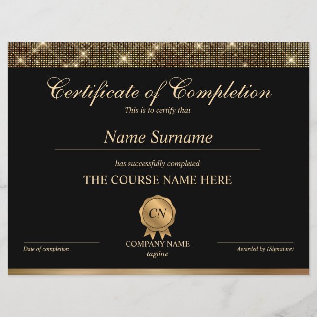 Lámina Finalización del curso de entrega de certificados  (Anverso)