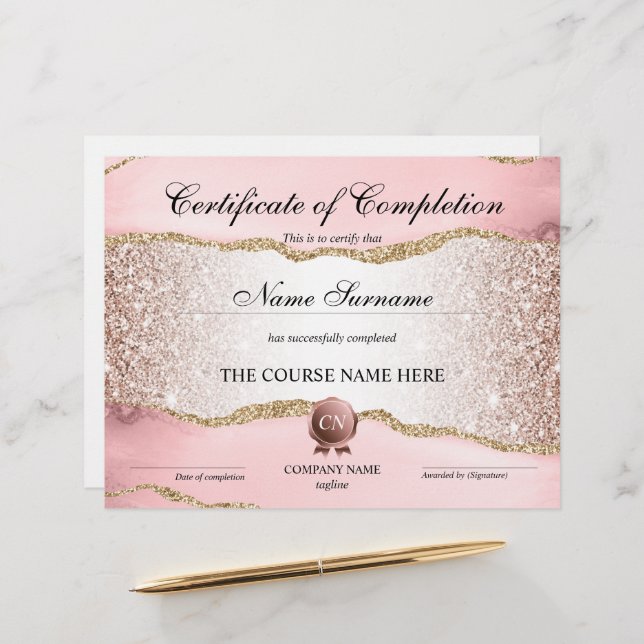 Lámina Finalización del curso de entrega de certificados  (Anverso/Reverso In Situ)